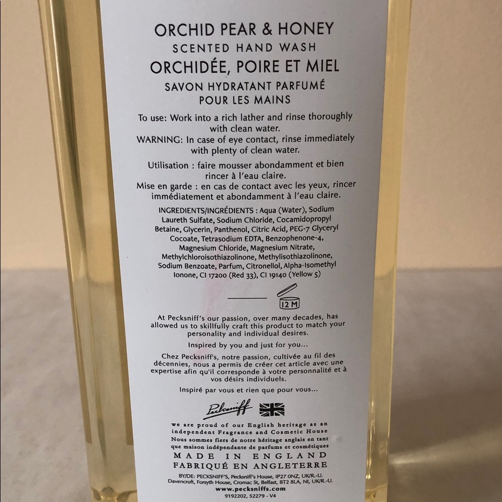PECKSNIFFS Orchid, Pear & Honey Hand Wash New - Picture 4 of 6